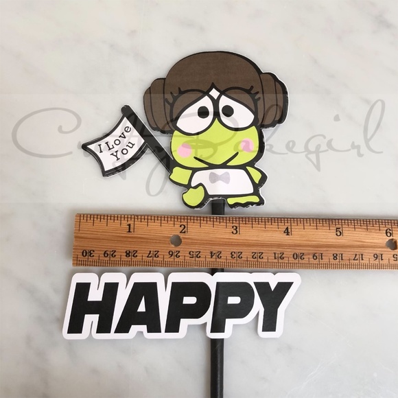 Star Wars Leia Han Solo Keroppi Pikki I Love You I Know Cake Topper Anniversary - Picture 4 of 12